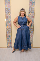 Denim Button Down Maxi Dress