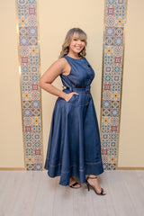 Denim Button Down Maxi Dress