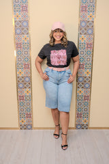 Black Rhinestone Heart Shirt