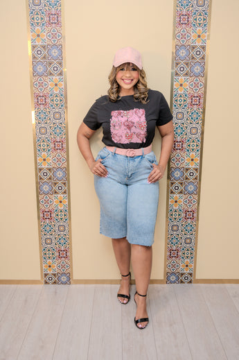 Black Rhinestone Heart Shirt