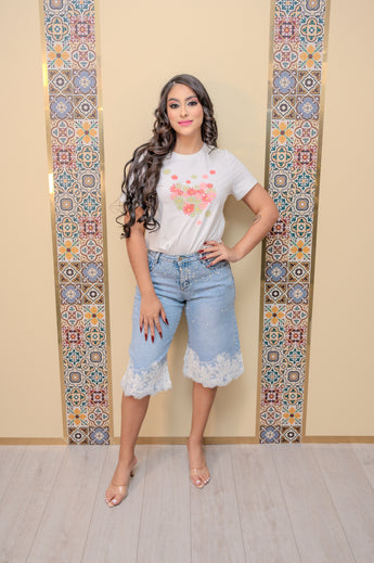 Floral Heart Graphic Shirt