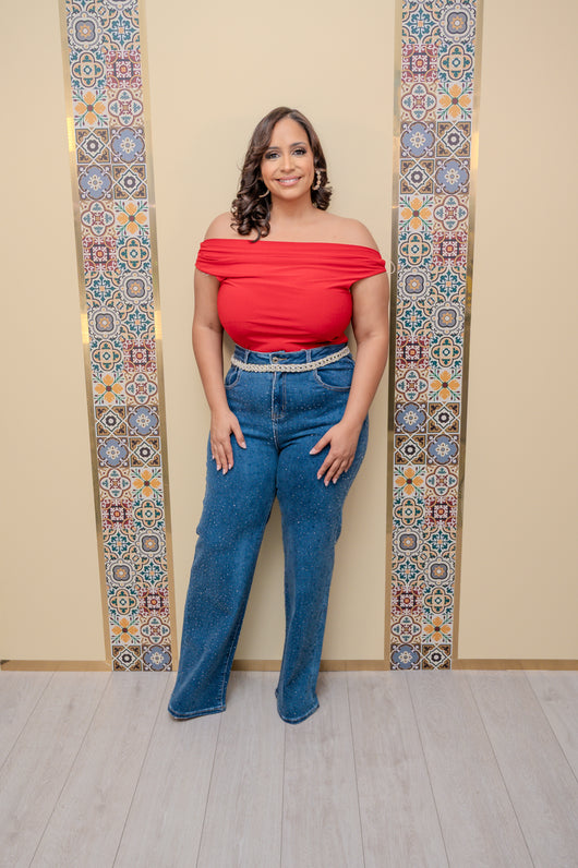 Red Cap Sleeve Bodysuit