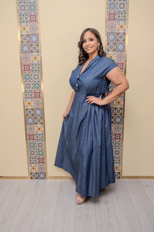 Dark Denim Maxi Dress