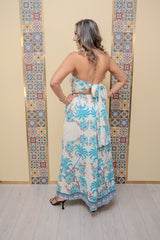 Blue Boarder Print Jumper