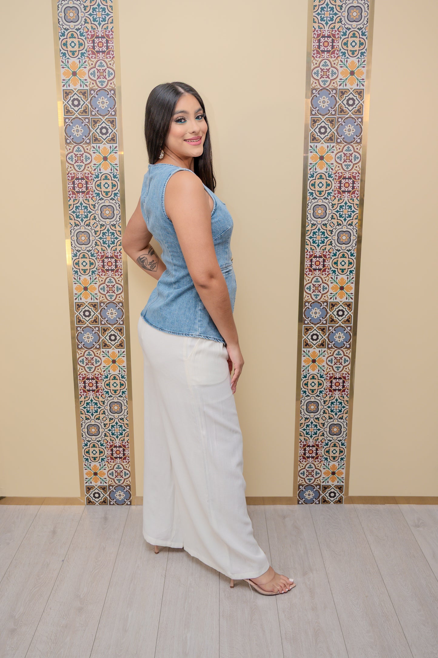 White Belted Pants