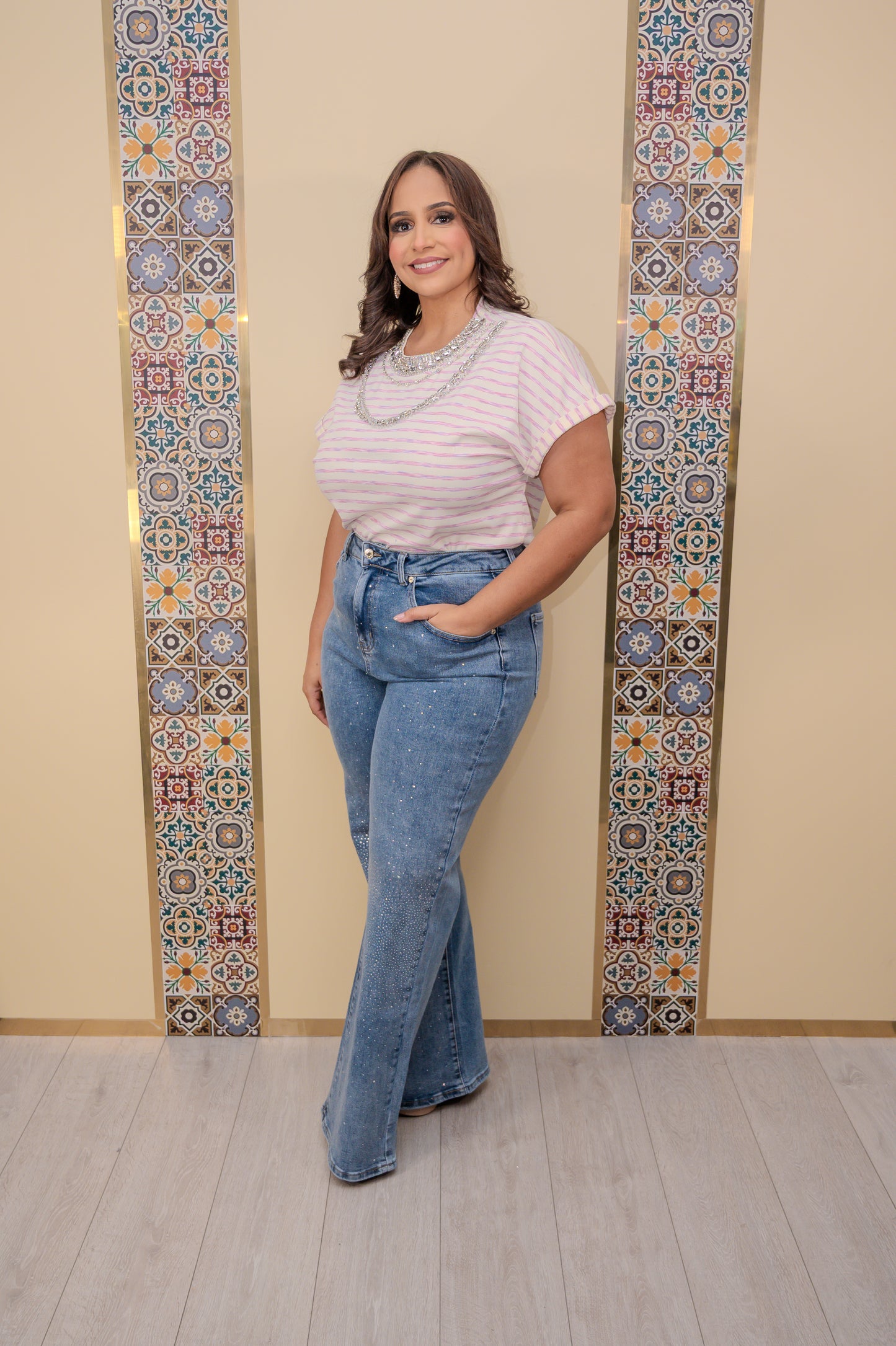 Pink Rhinestone Top