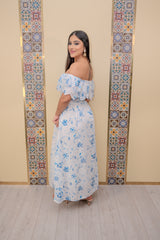 Blue Off Shoulder Dress