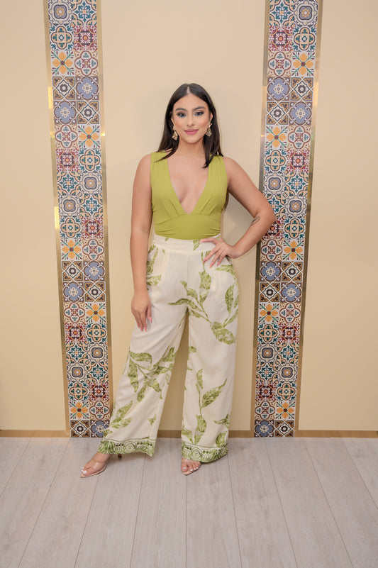 Lime Ruffle Detail Bodysuit