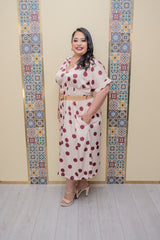 Burgundy Polka Dots Dress