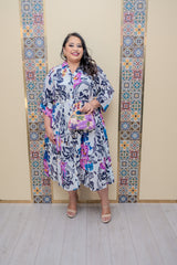 Purple Mix Button Down Dress