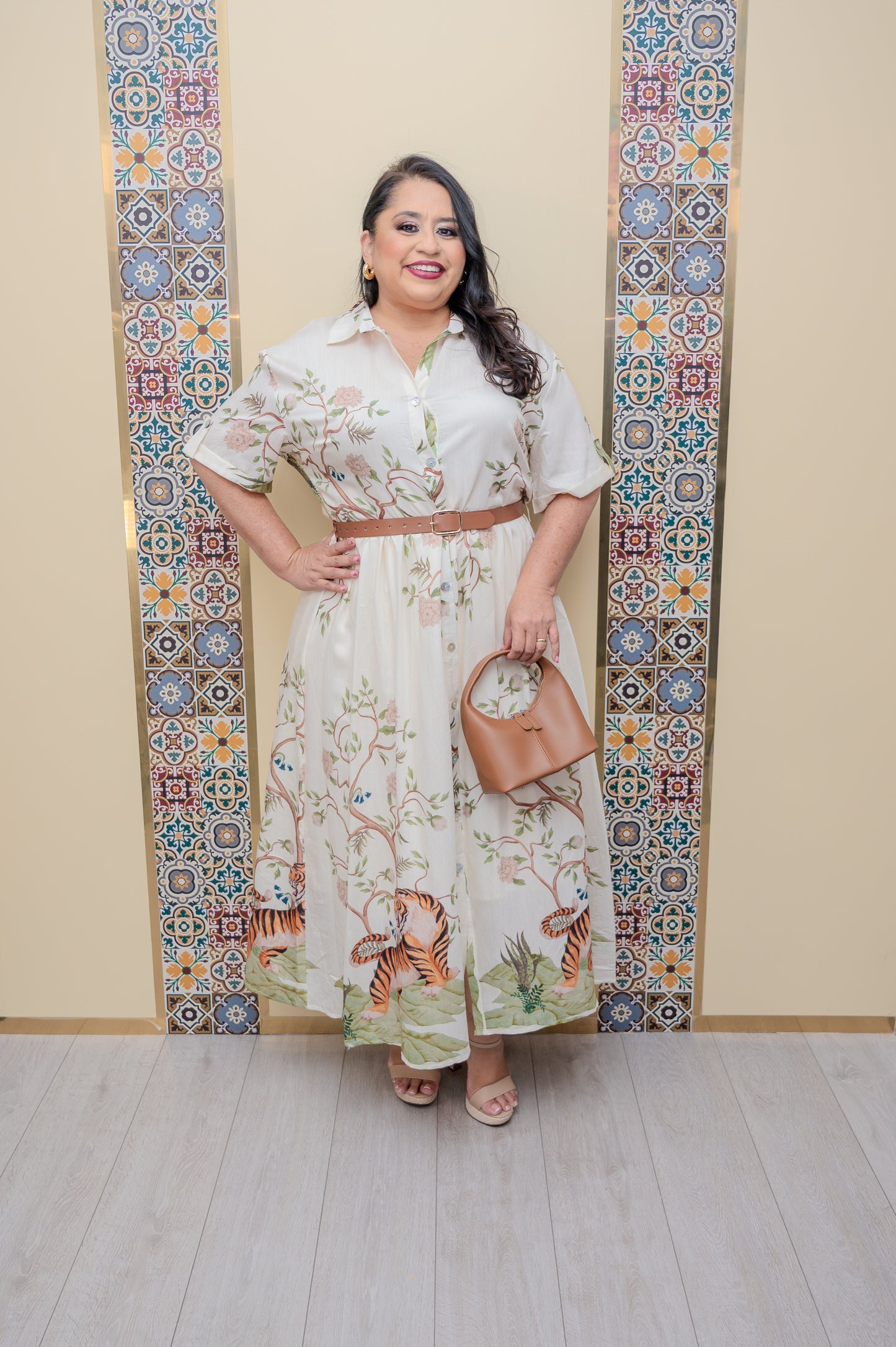 White Printed Maxi Dress