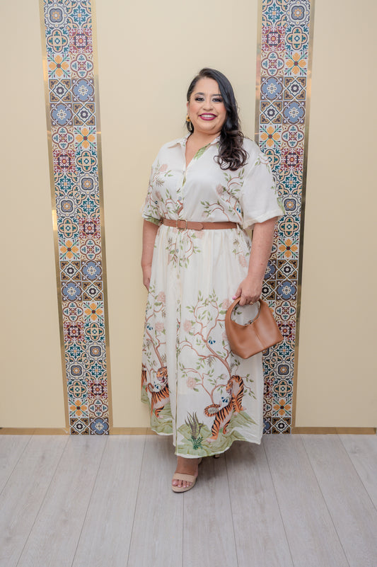 White Printed Maxi Dress