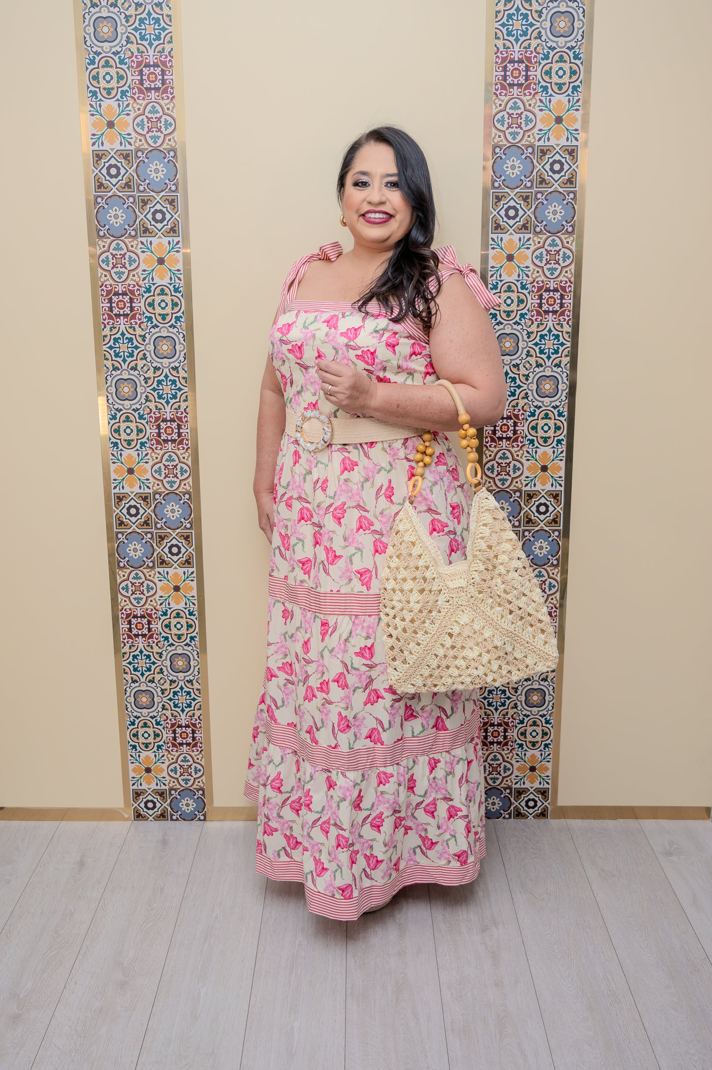 Pink Floral Maxi Dress