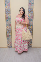 Pink Floral Maxi Dress