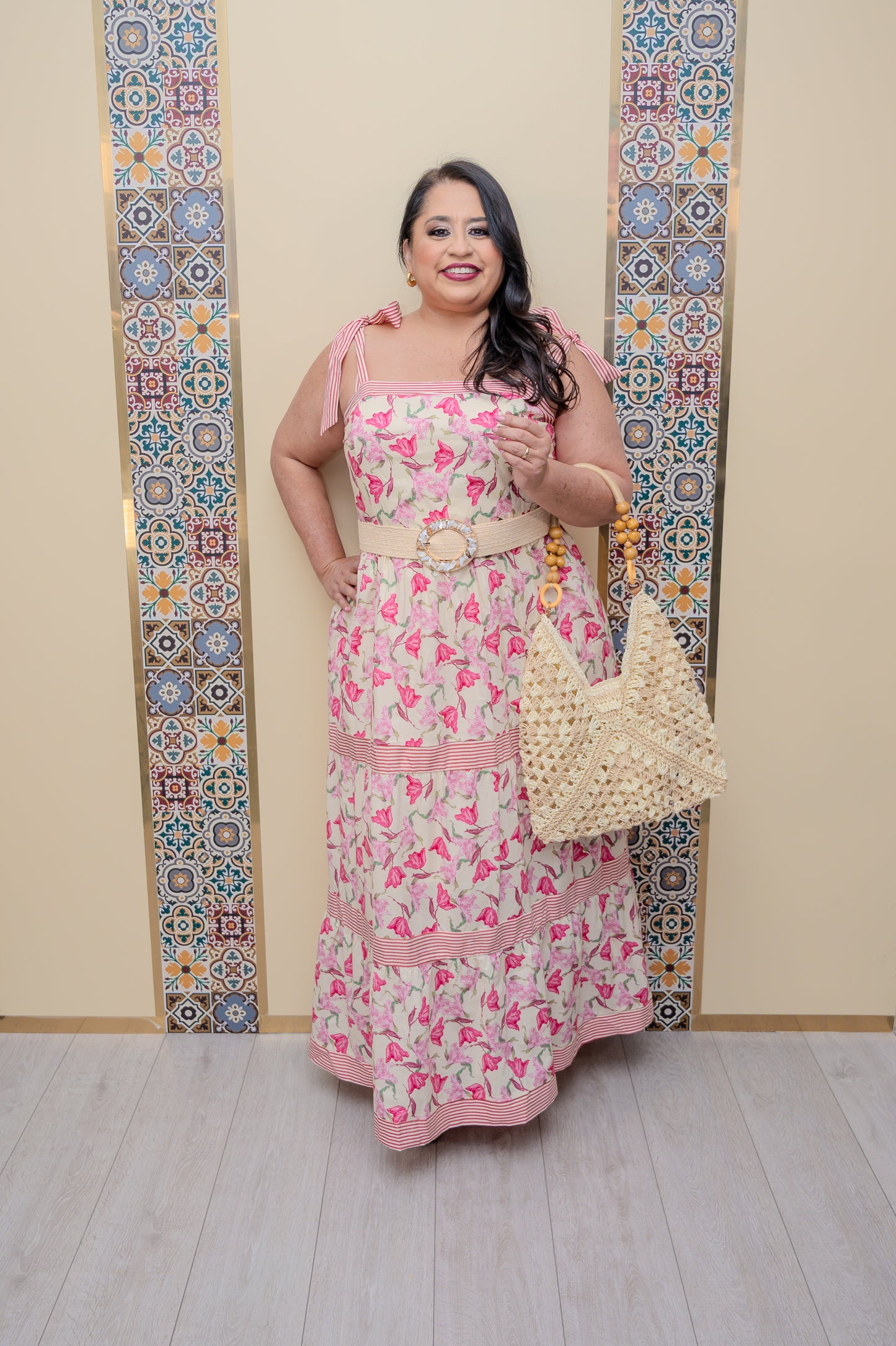 Pink Floral Maxi Dress