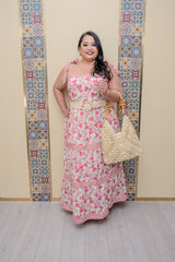 Pink Floral Maxi Dress
