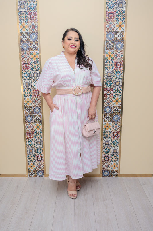 Light Pink Drop Shoulder Dress