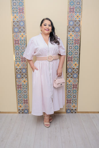 Light Pink Drop Shoulder Dress