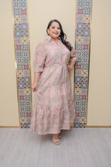 Pink Printed Maxi Dress