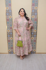 Pink Printed Maxi Dress