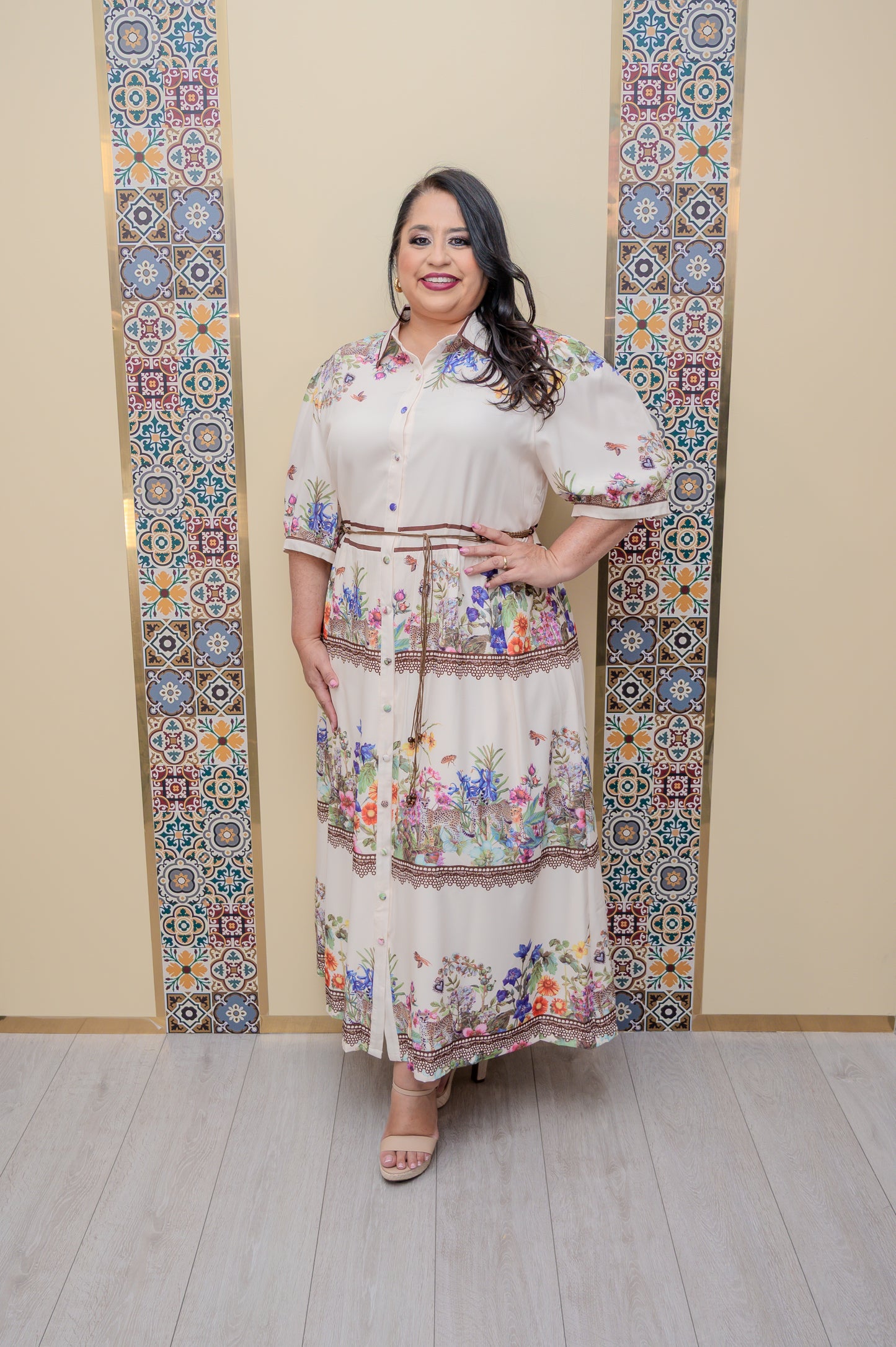Green Printed Maxi Dress