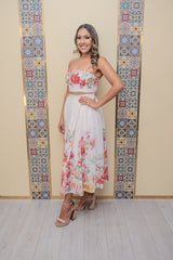 Ivory Floral Top and Skirt Set
