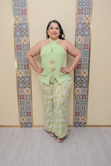 Green Apple Crop Blouse