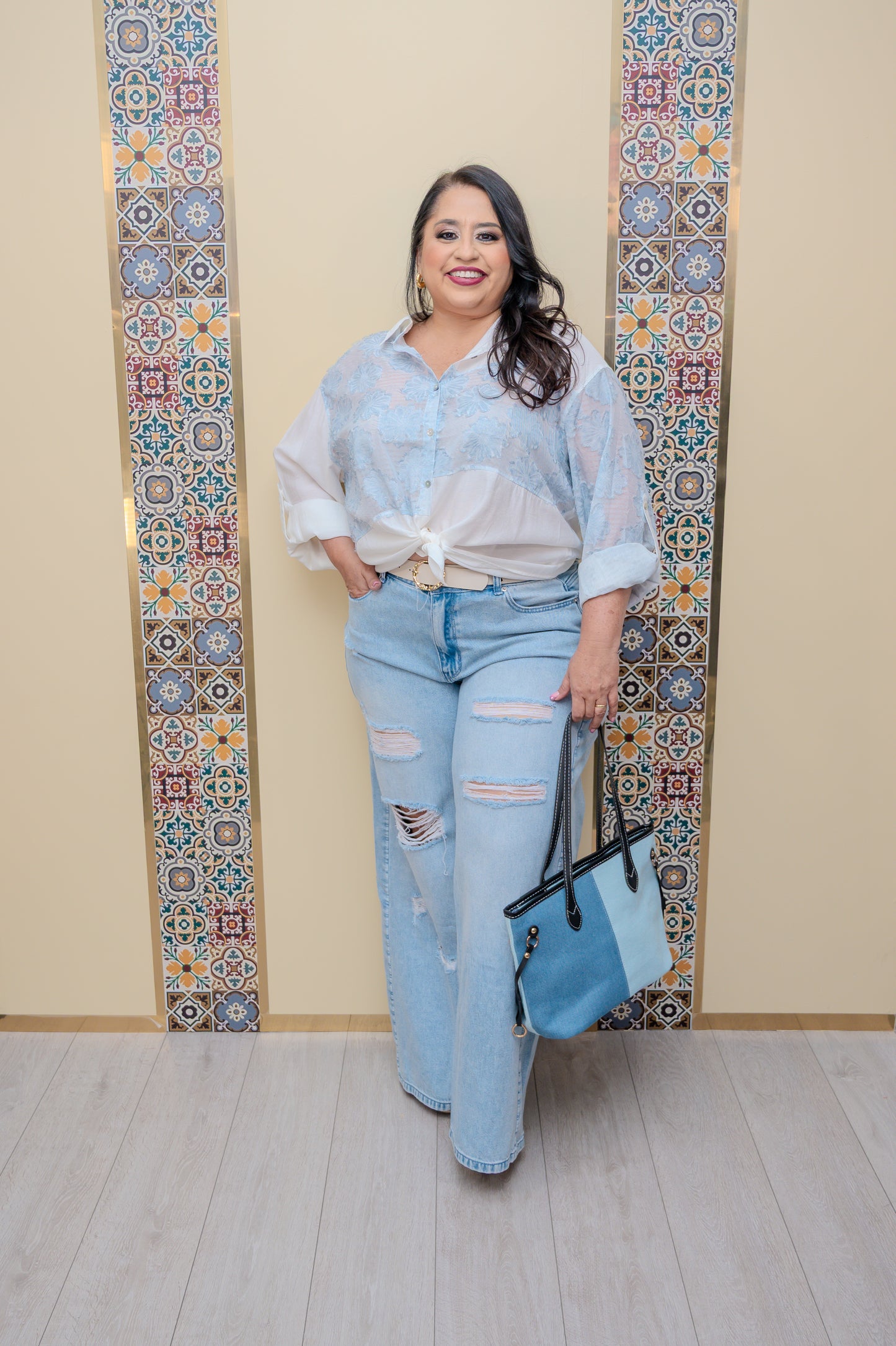 Blue/White Button Down Shirt