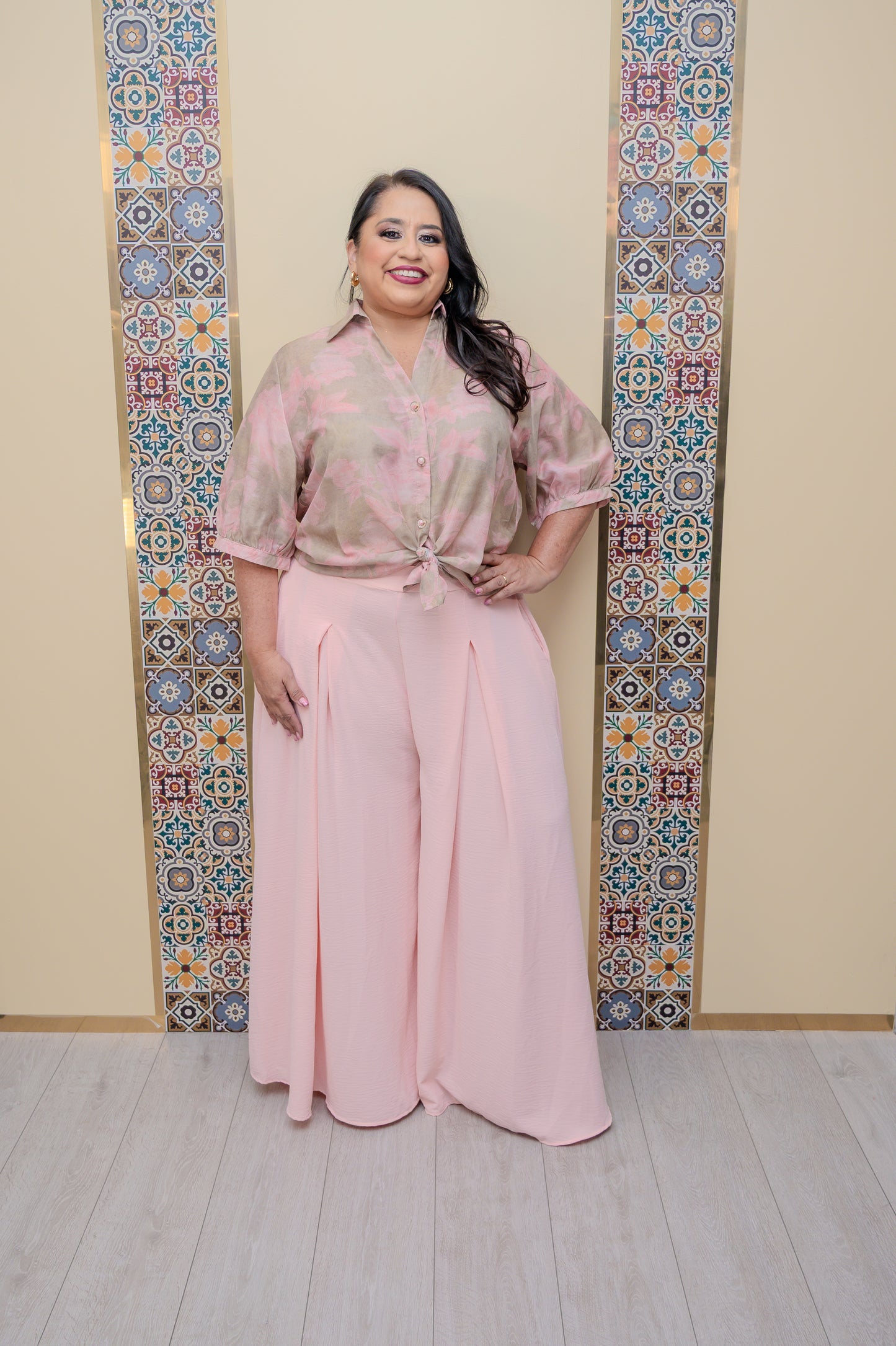 Pink Wide Leg Pants