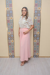 Pink Floral Sheer Blouse