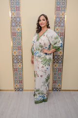 Cream/Green Pants Set