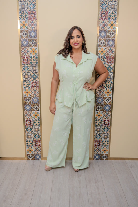 Mint Top and Pants Set
