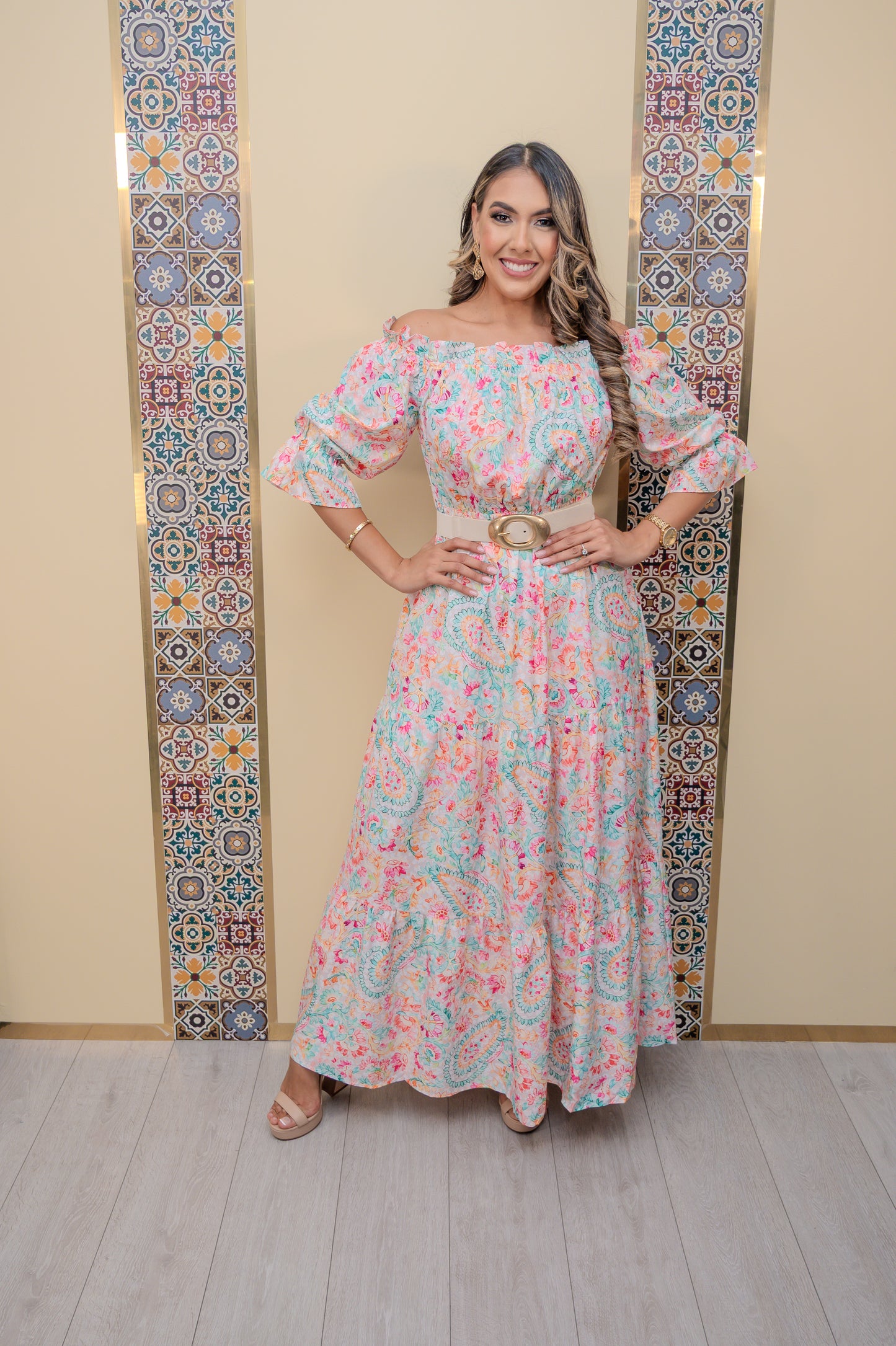 Floral Off Shoulder Maxi Dress