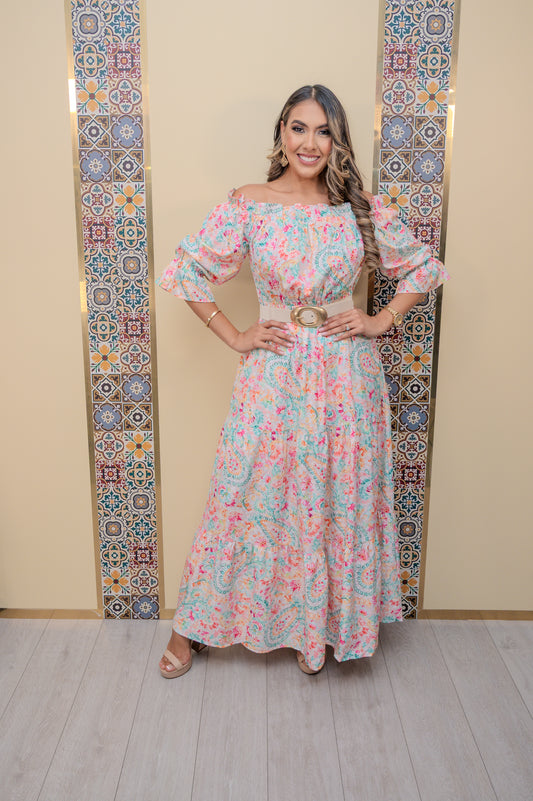 Floral Off Shoulder Maxi Dress