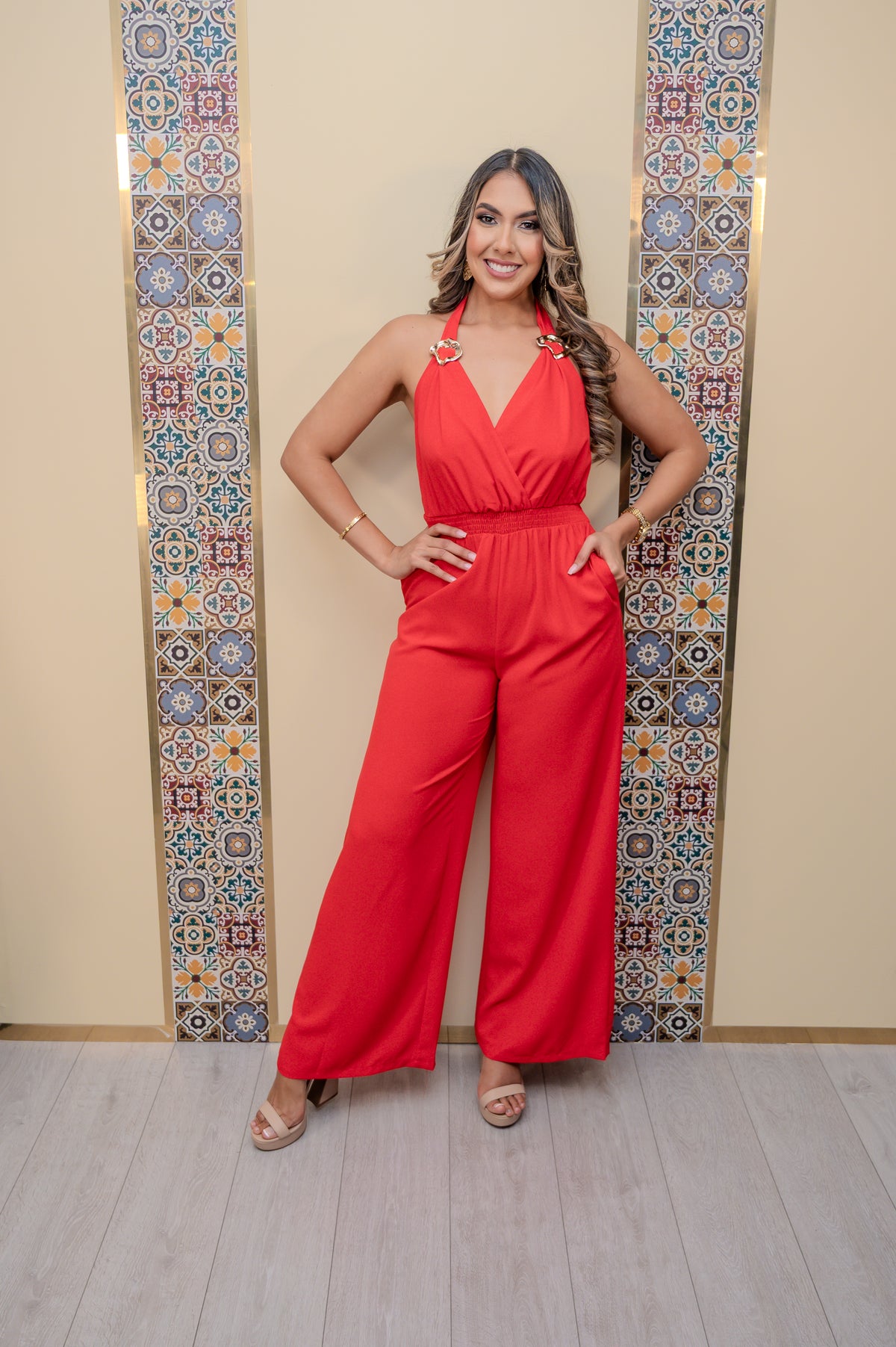 Red Surplice Jumper