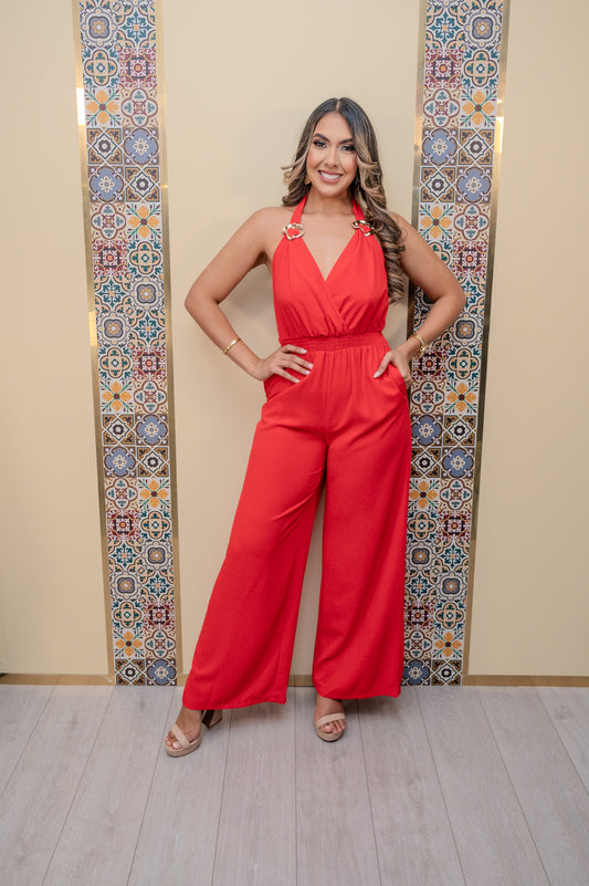 Red Surplice Jumper