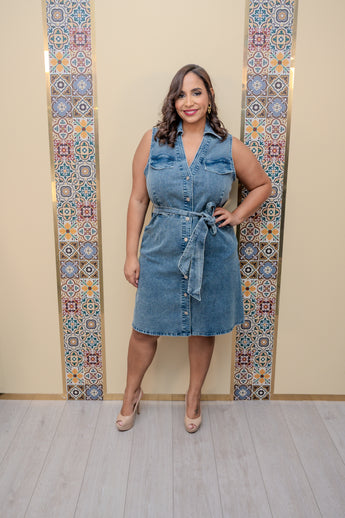 Dark Denim Button Down Dress