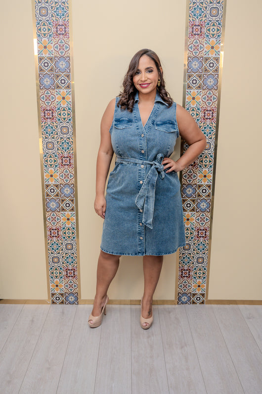 Dark Denim Button Down Dress