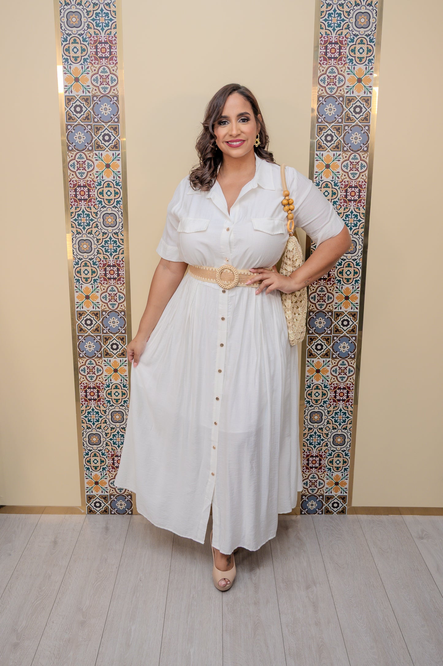 White Button Down Maxi Dress