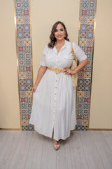 White Button Down Maxi Dress