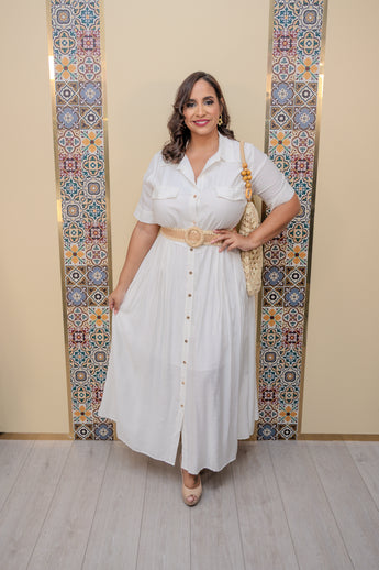 White Button Down Maxi Dress