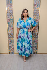 Green/Lavender Printed Dress