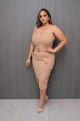 Mocha Cargo Dress with Belt