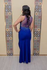 Royal Mesh Back Maxi Dress