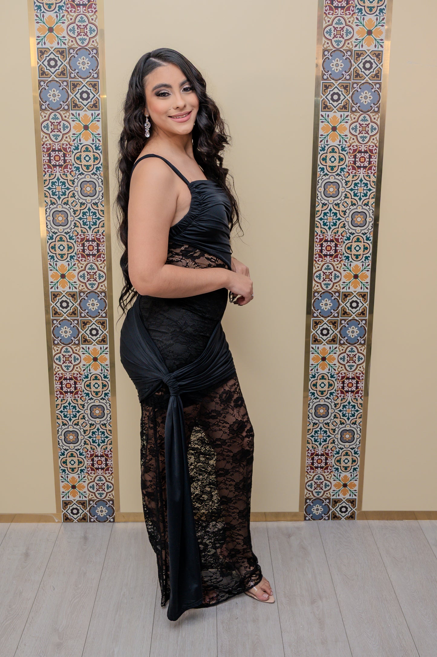Black Lace Maxi Dress