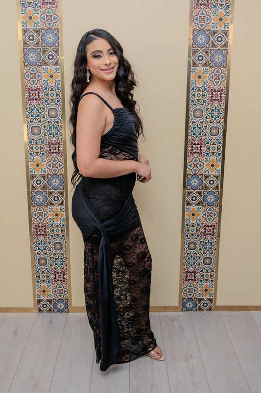 Black Lace Maxi Dress