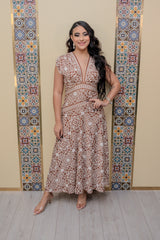 Khaki Printed Dress