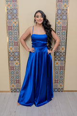 Royal Satin Maxi Dress