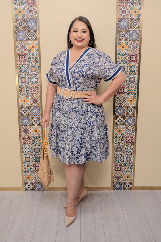 Navy Floral Mini Dress