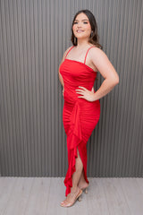 Red Ruffle Maxi Dress